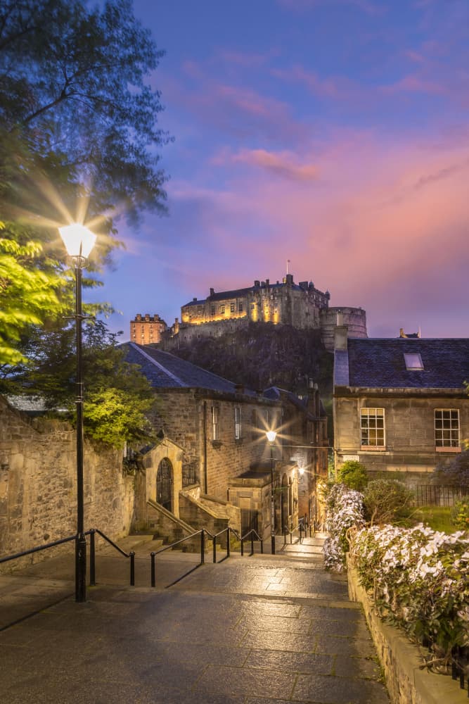 Twilight Edinburgh Castle by Melanie Viola — canvas wall art