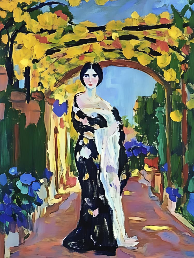 Elegant Lady Garden by Avanesova Elena — canvas wall art