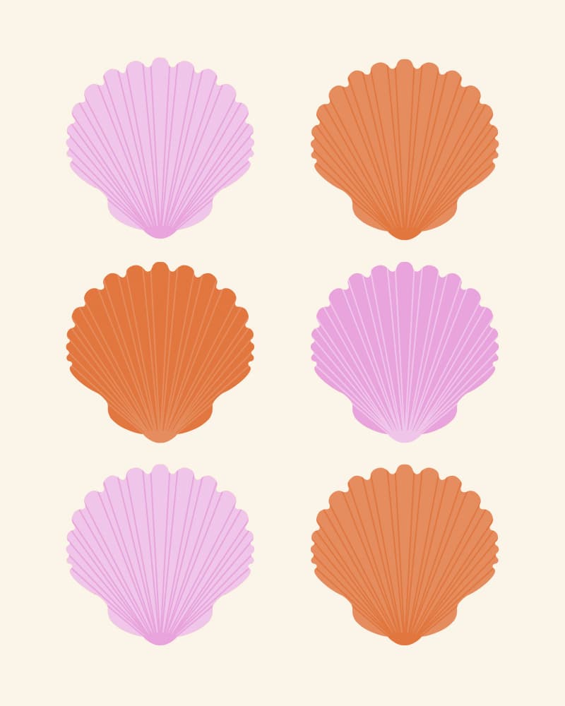 Pastel Sea Shell Collection by Artprink — canvas wall art