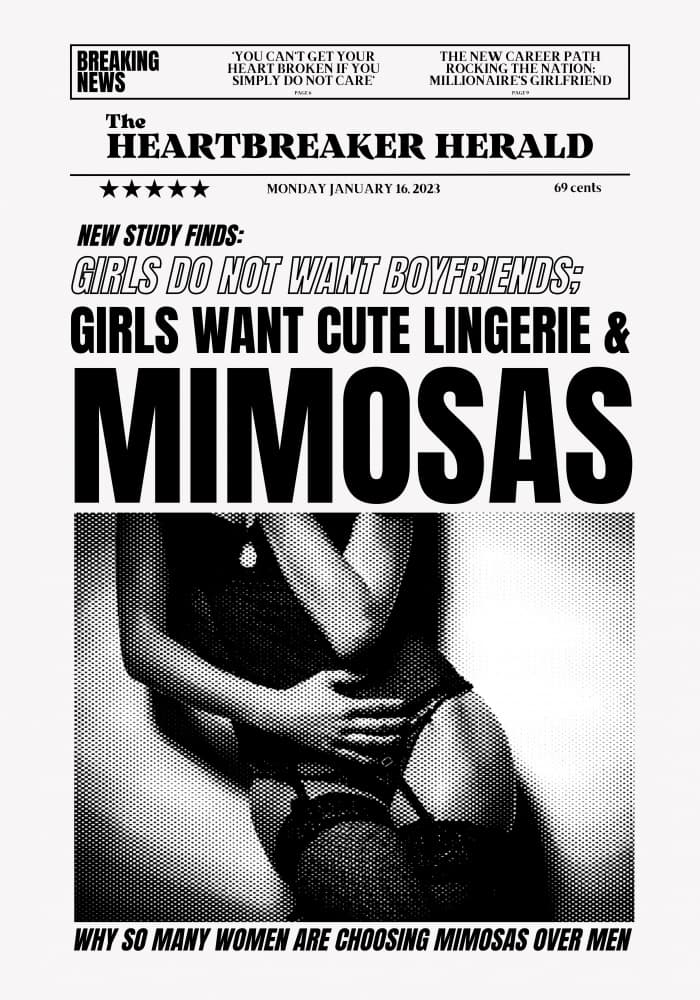 Girls Lingerie Mimosas News by Athene Fritsch — canvas wall art