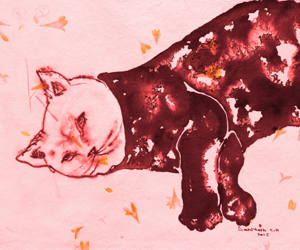 Sleeping Red Cat by Santhosh ch — canvas wall art