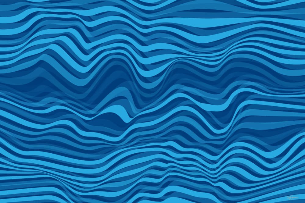 Abstract Blue Waves by Sue Skellern — canvas wall art