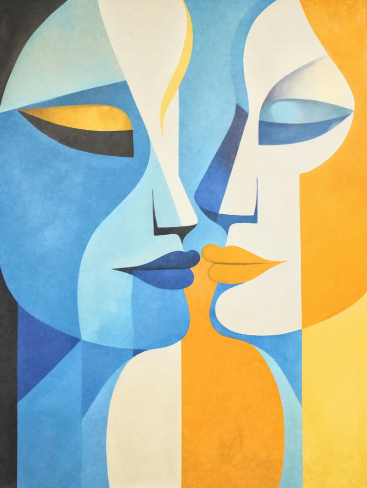Abstract Loving Embrace by Andrea Haase — canvas wall art