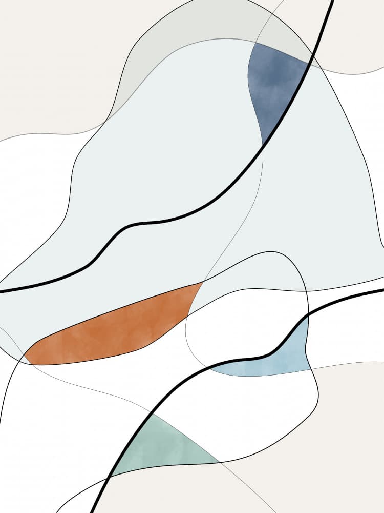 Serene Abstract Curves by Elena Ristova — canvas wall art