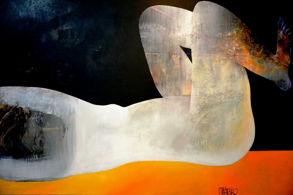 Contemplative Abstract Nude by Victor Tkachenko — canvas wall art