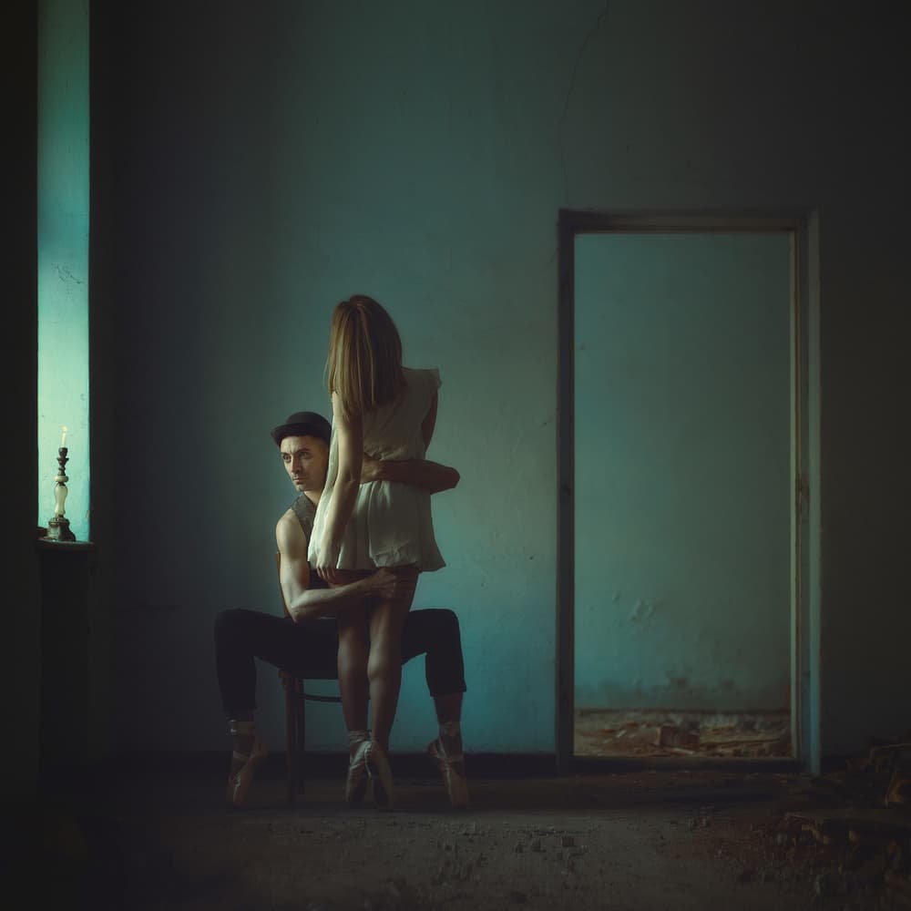 Intimate Ballet Embrace by Raluca Arhire — canvas wall art