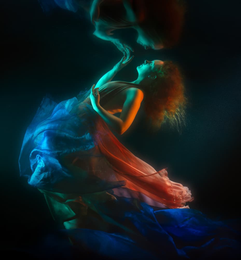 Vibrant Underwater Dance by Catherine Wang — canvas wall art