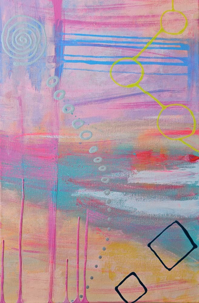 Vibrant Abstract Shapes by Olea Huuska — canvas wall art