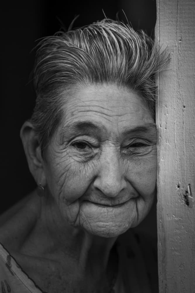 Gentle Senior Smile by Eyal Alcalay — canvas wall art