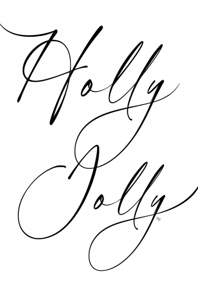 Holly Jolly Script by Martina — canvas wall art