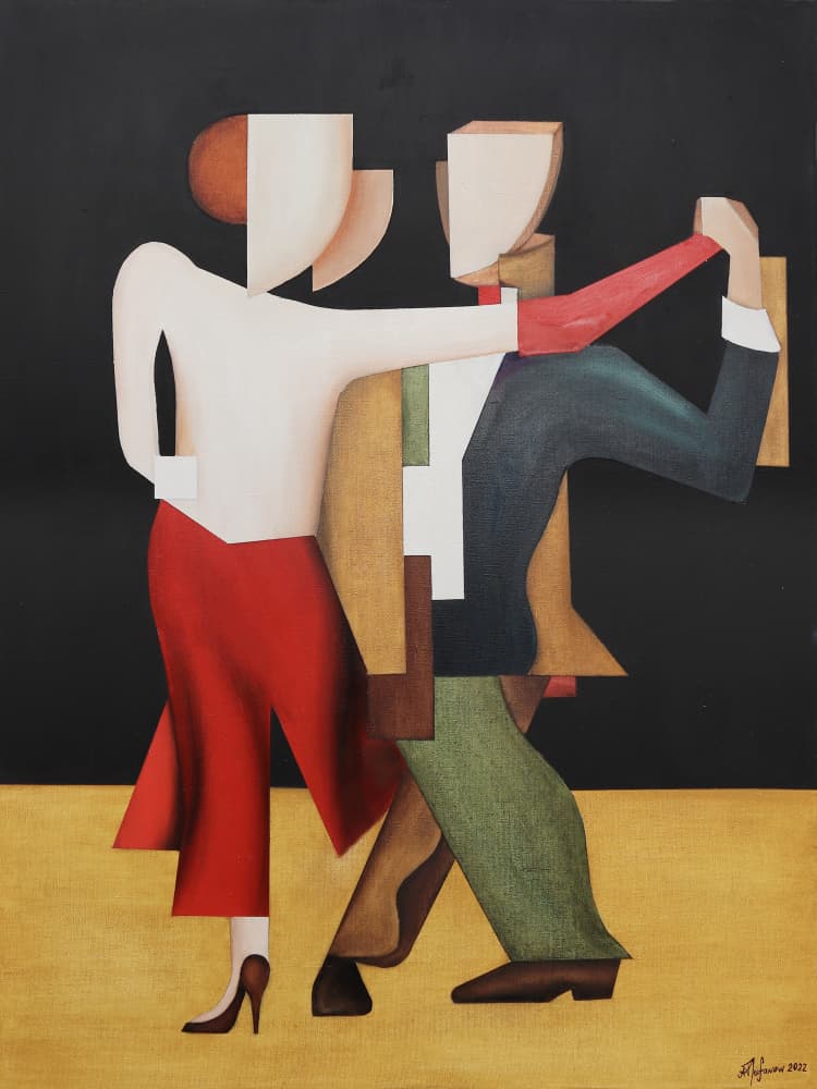 Geometric Dancers by Alexander Trifonov — canvas wall art