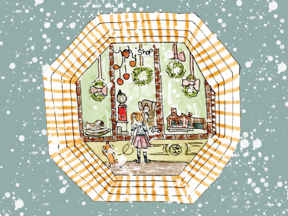 Little Girl Window Shopping by Breanna Megan Studio — canvas wall art