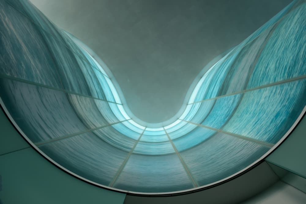 Flowing Aqua Tunnel by Vito Muolo — canvas wall art