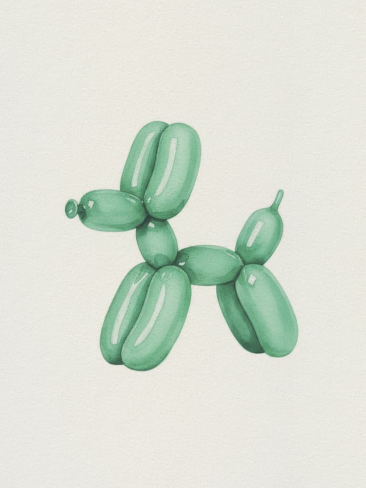 Playful Green Balloon Dog by Andreas Magnusson — canvas wall art