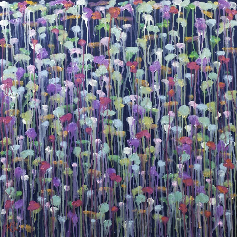 Colorful Dripping Flowers by Helen Joynson — canvas wall art