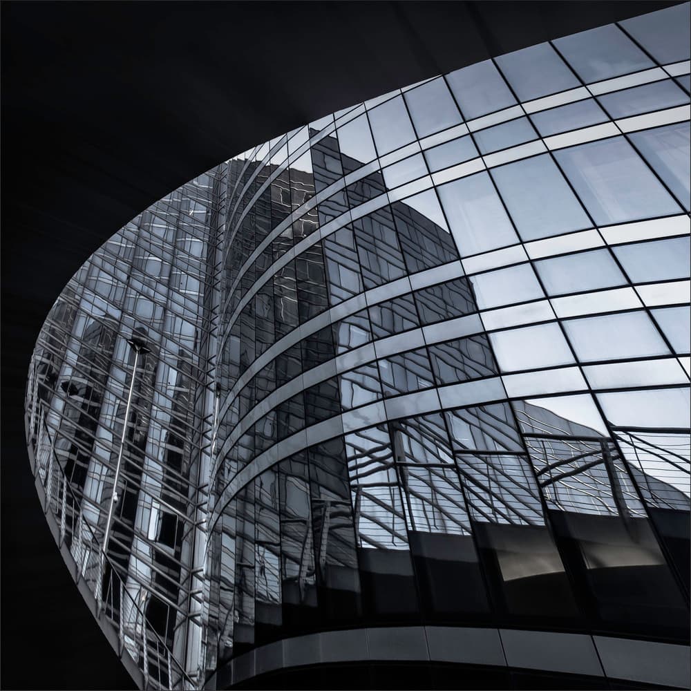 Curved Glass Reflections by Gilbert Claes — canvas wall art