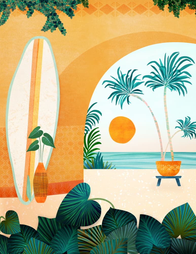 Seaside Surf Retreat V2 by Kristian Gallagher — canvas wall art