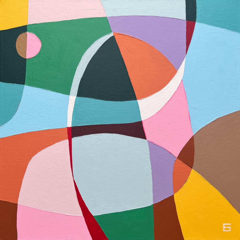 Vibrant Abstract Shapes by Ellen Greup — canvas wall art