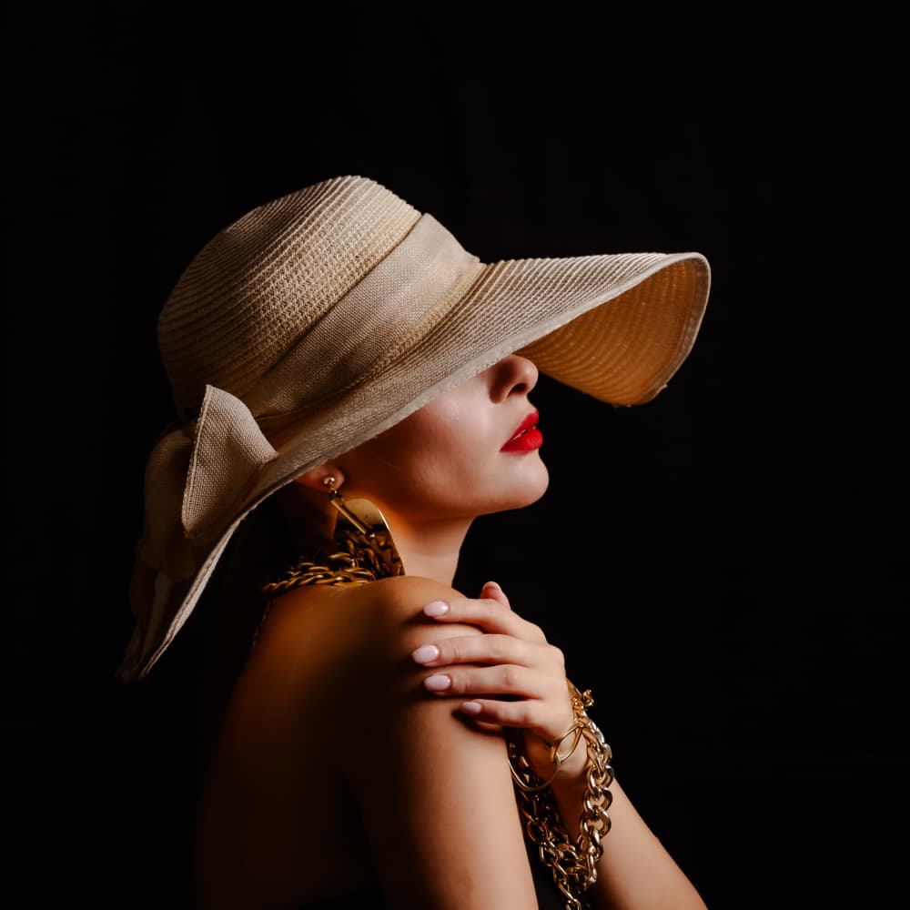 Elegant Golden Profile by Gila Koller — canvas wall art