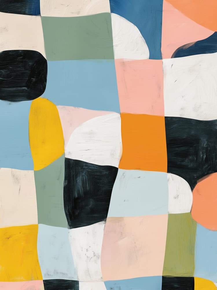 Playful Color Blocks by Nadjaa — canvas wall art