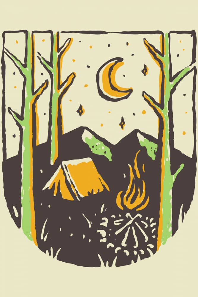 Mountain Night Camping by jay stanley — canvas wall art