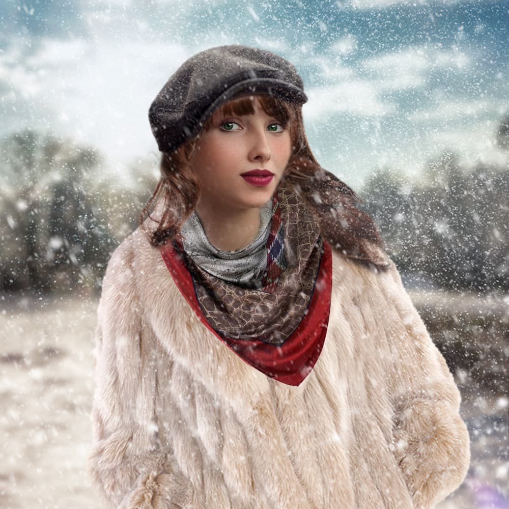 Stylish Woman Snowy Day by Ewa Całkosińska-Kajzer — canvas wall art