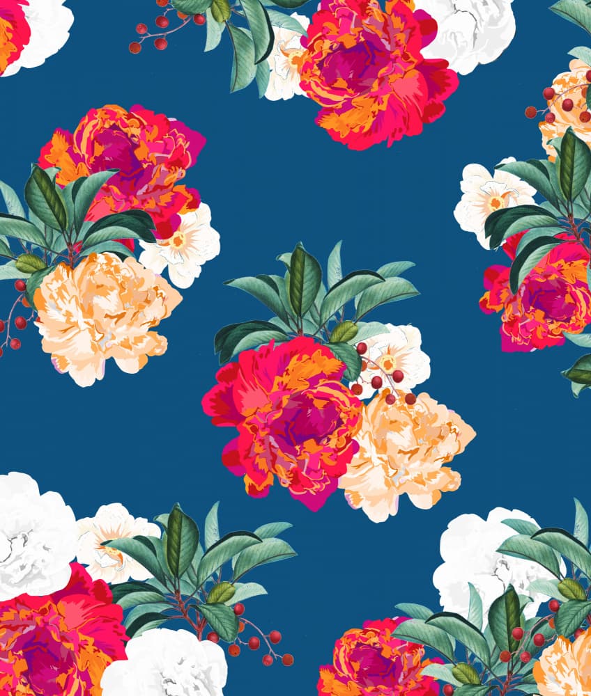 Vibrant Floral Peonies by Uma Gokhale — canvas wall art