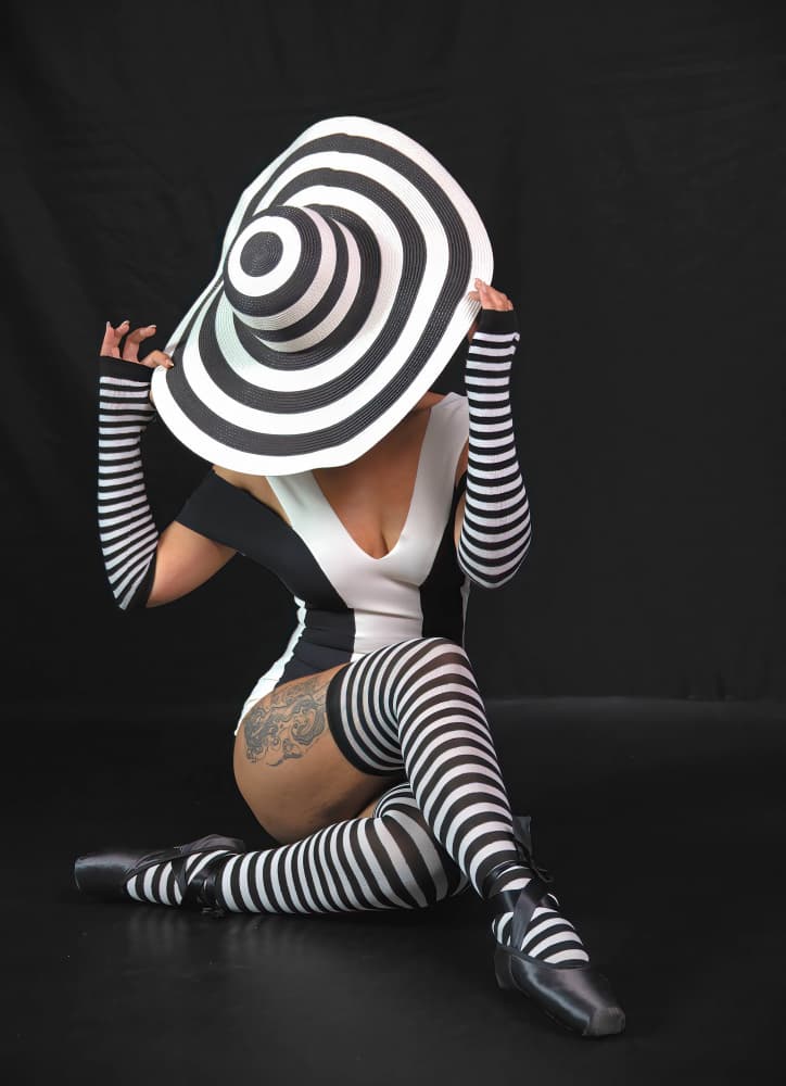 Whimsical Striped Lady by Tali Stein — canvas wall art