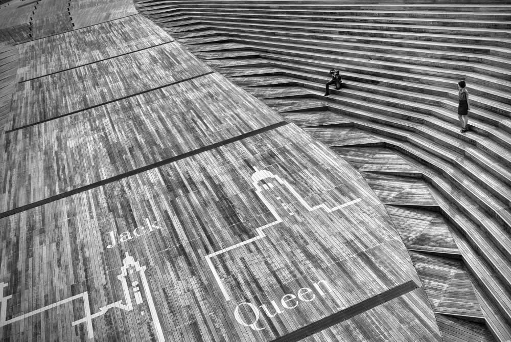 Jack Queen City Steps by Tomoshi Hara — canvas wall art