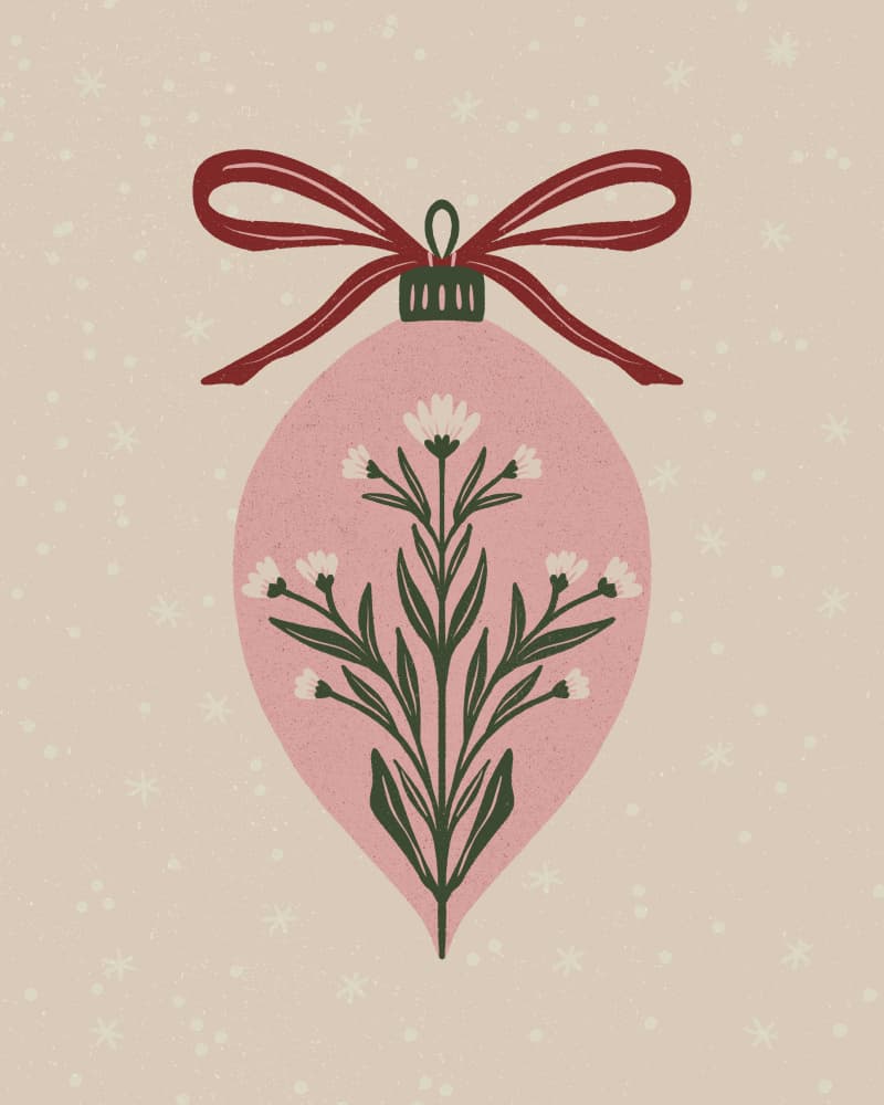 Elegant Christmas Ornament by Angela Minca — canvas wall art