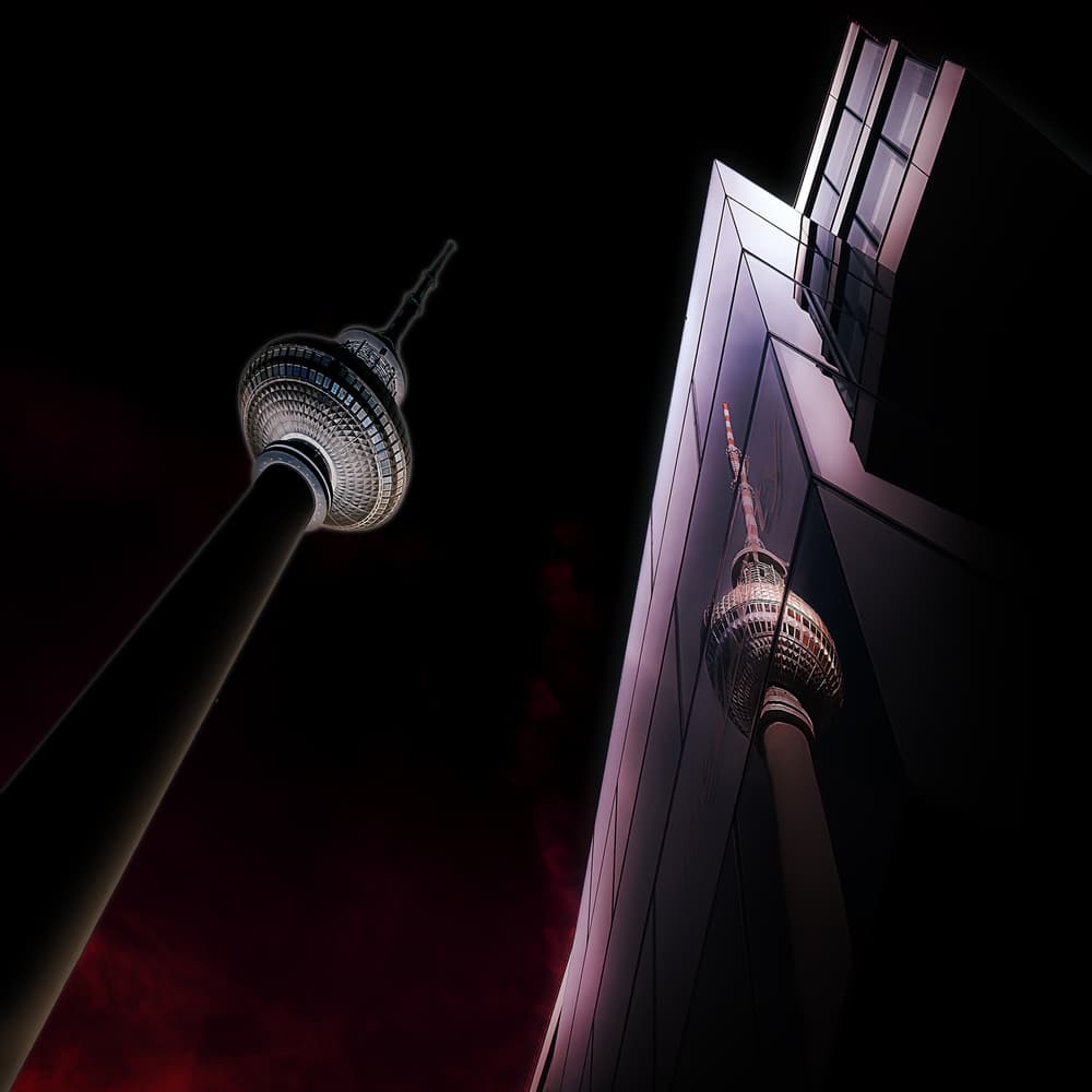 Berlin Night Reflections by Marc Huybrighs — canvas wall art
