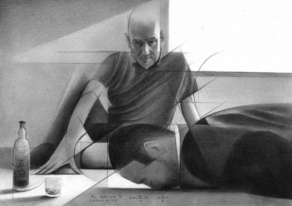 Contemplative Man Drawing by Corné Akkers — canvas wall art