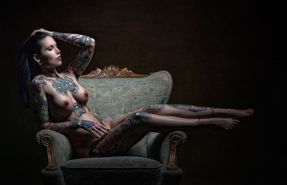 Elegant Nude Tattoos by Luc Stalmans — canvas wall art