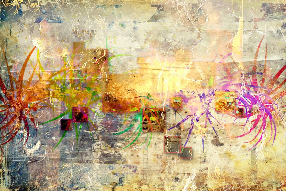 Vibrant Abstract Grunge by Rafal Kulik — canvas wall art