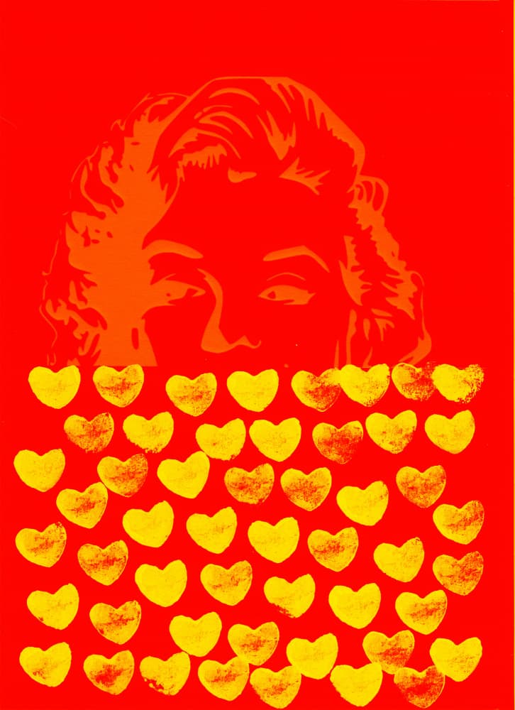 Iconic Woman Golden Hearts by Santhosh ch — canvas wall art