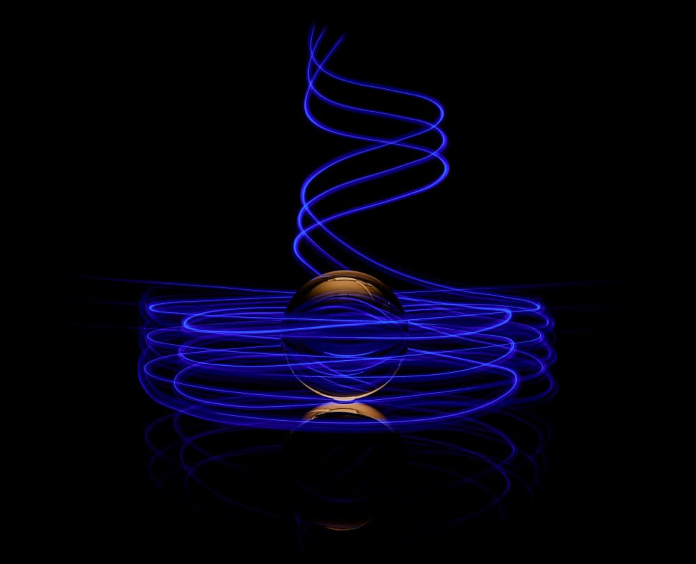 Ethereal Blue Light Sphere by Peter Schade — canvas wall art