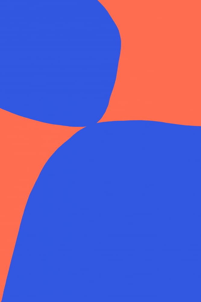 Curving Blue Orange Shapes by Treechild — canvas wall art