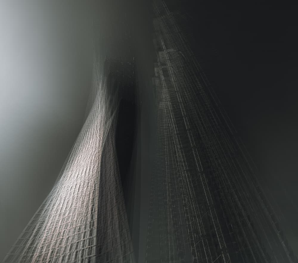 Abstract City Towers by Carmine Chiriacò — canvas wall art