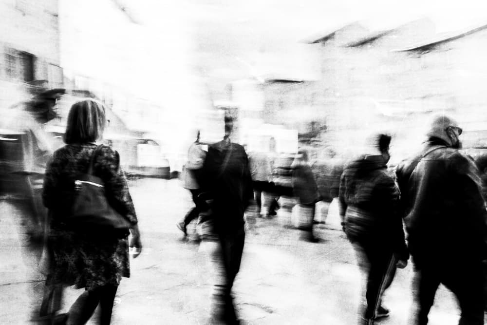 Blurred City Figures by Adam Dauria ☂ — canvas wall art