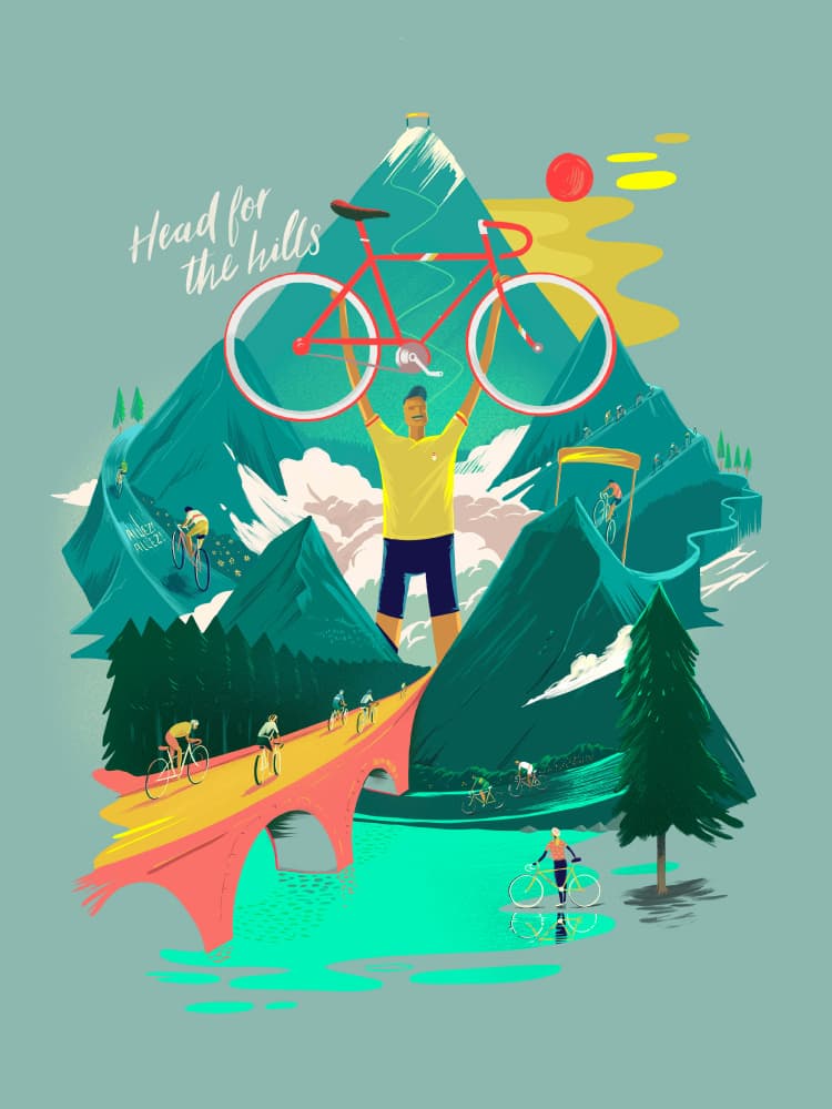Mountain Cycling Triumph by Mark Harrison — canvas wall art