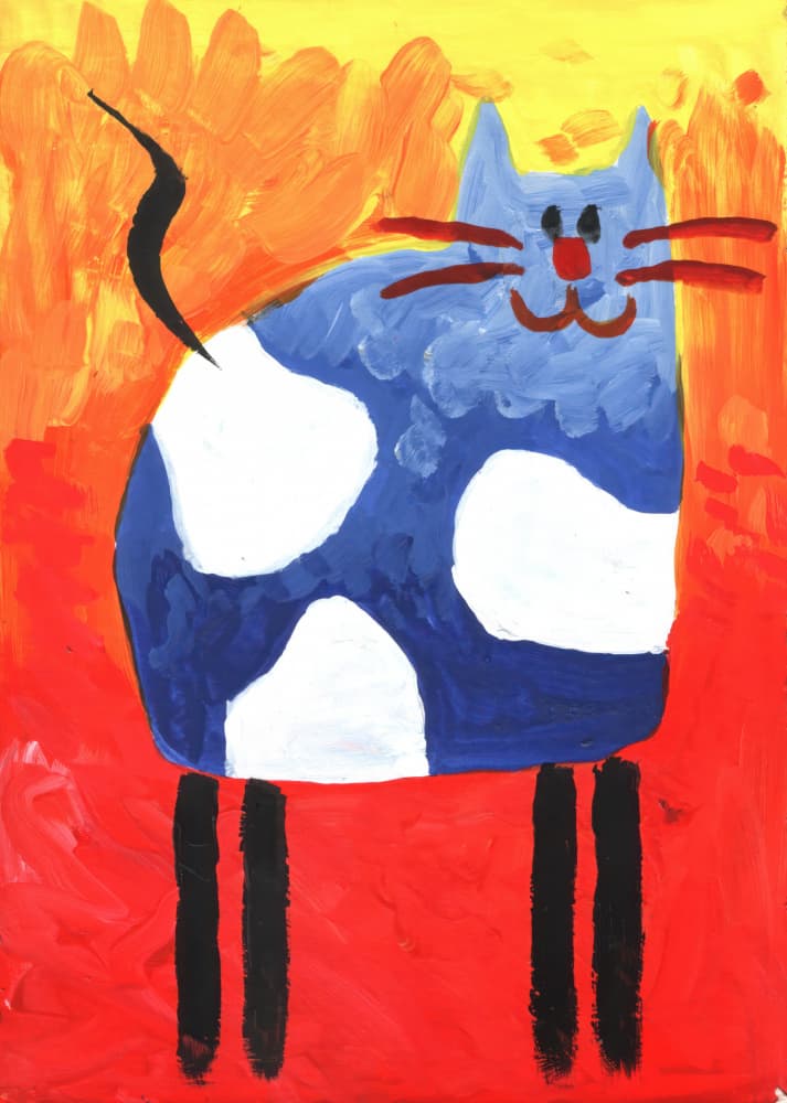 Playful Blue Cat by Kulik — canvas wall art