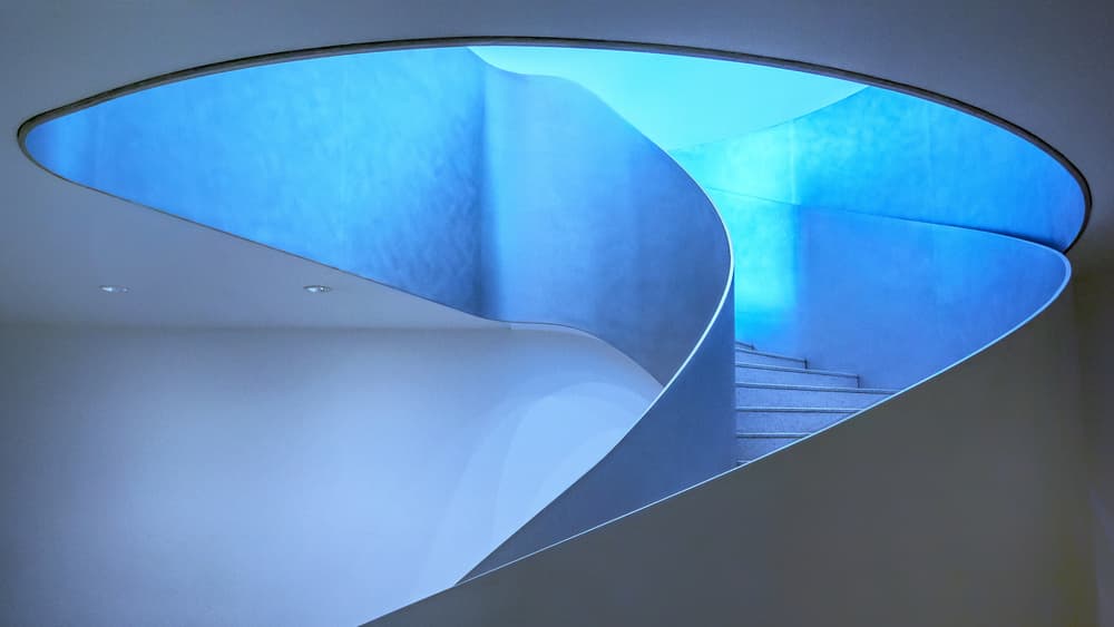 Modern Blue Spiral Ascent by Lus Joosten — canvas wall art