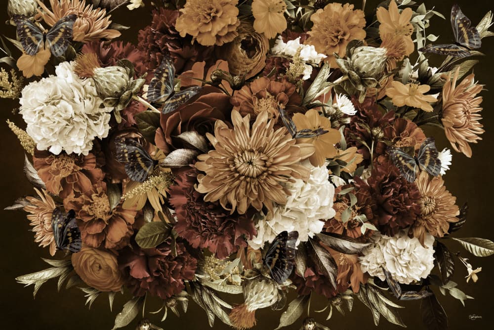 Autumn Floral Butterflies by Sue Skellern — canvas wall art