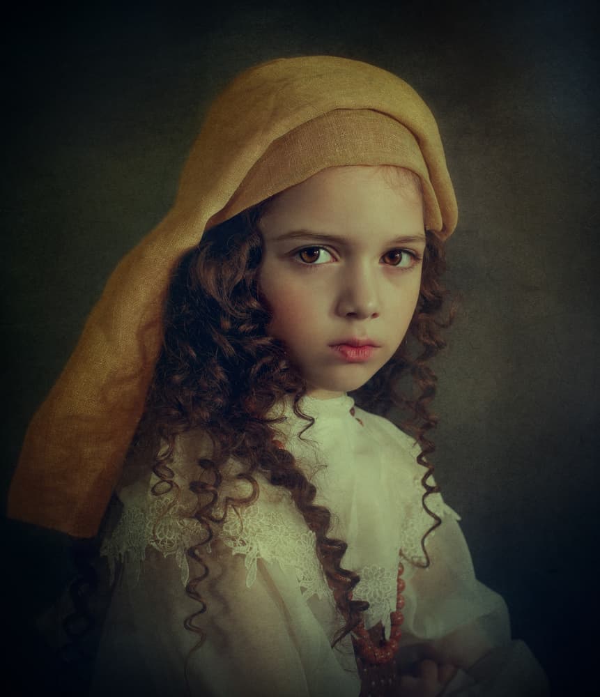 Girl in Yellow Bonnet by Svetlana Melik-Nubarova — canvas wall art