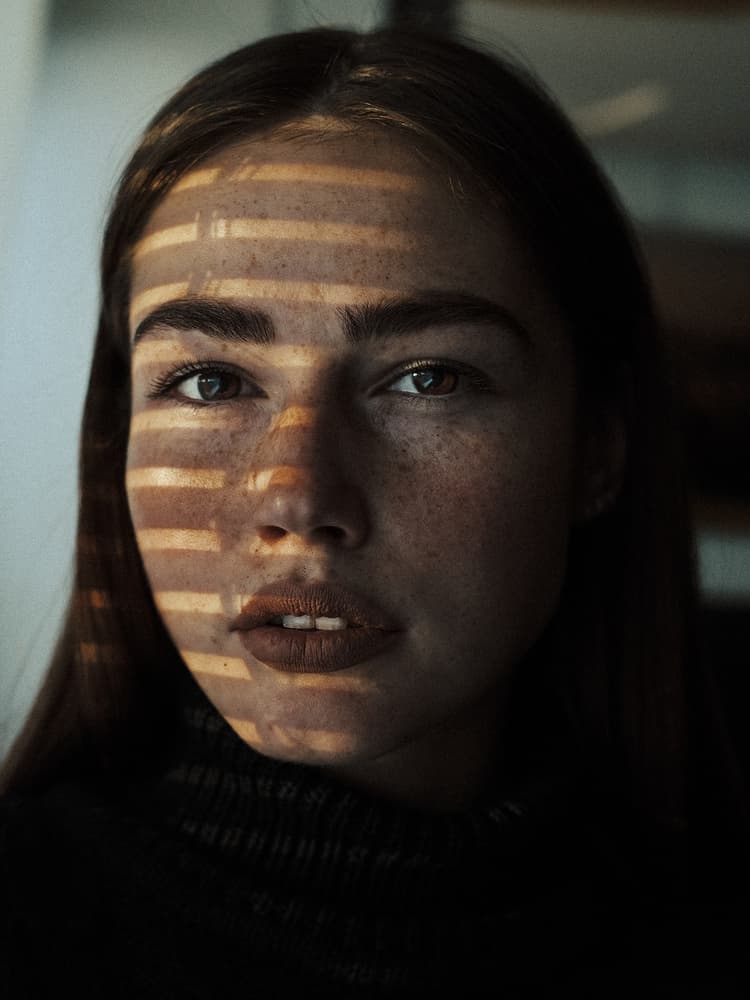 Intense Striped Portrait by Martin Krystynek MQEP — canvas wall art