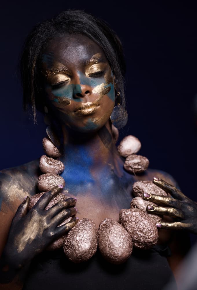 Gilded Beauty Portrait by Offer Ellbogen — canvas wall art
