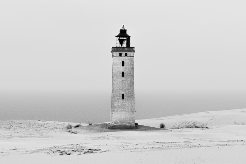 Solitary Lighthouse Coast by Theodor Gerhamn — canvas wall art