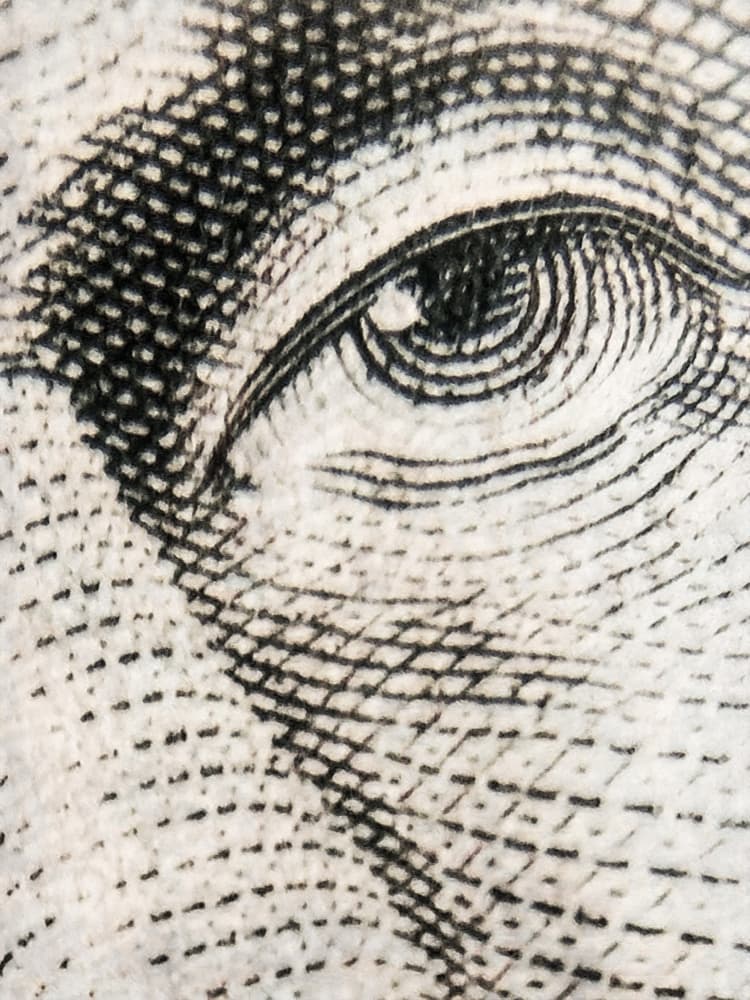 Dollar Bill Eye by Pictufy Studio — canvas wall art