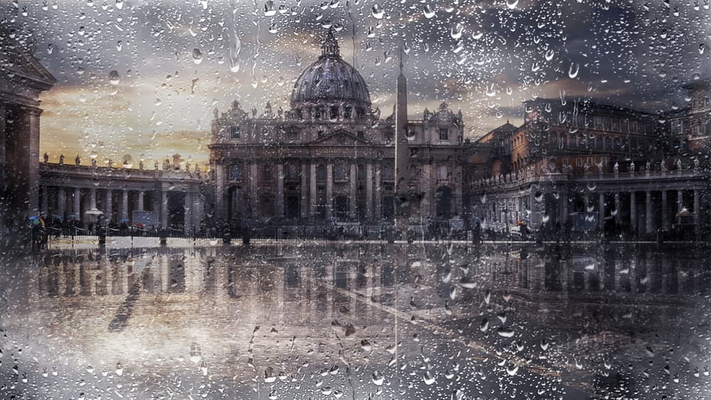 Vatican City Rainy View by Nicodemo Quaglia — canvas wall art