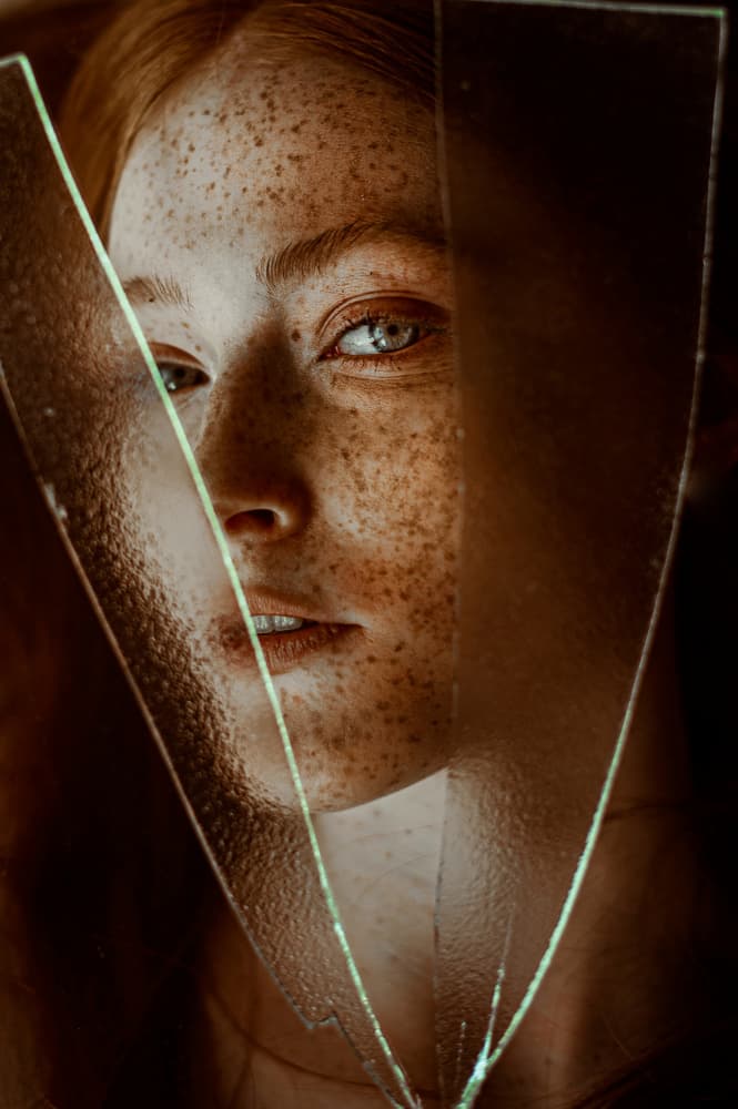 Shattered Beauty Portrait by Barbora Biňovcová — canvas wall art